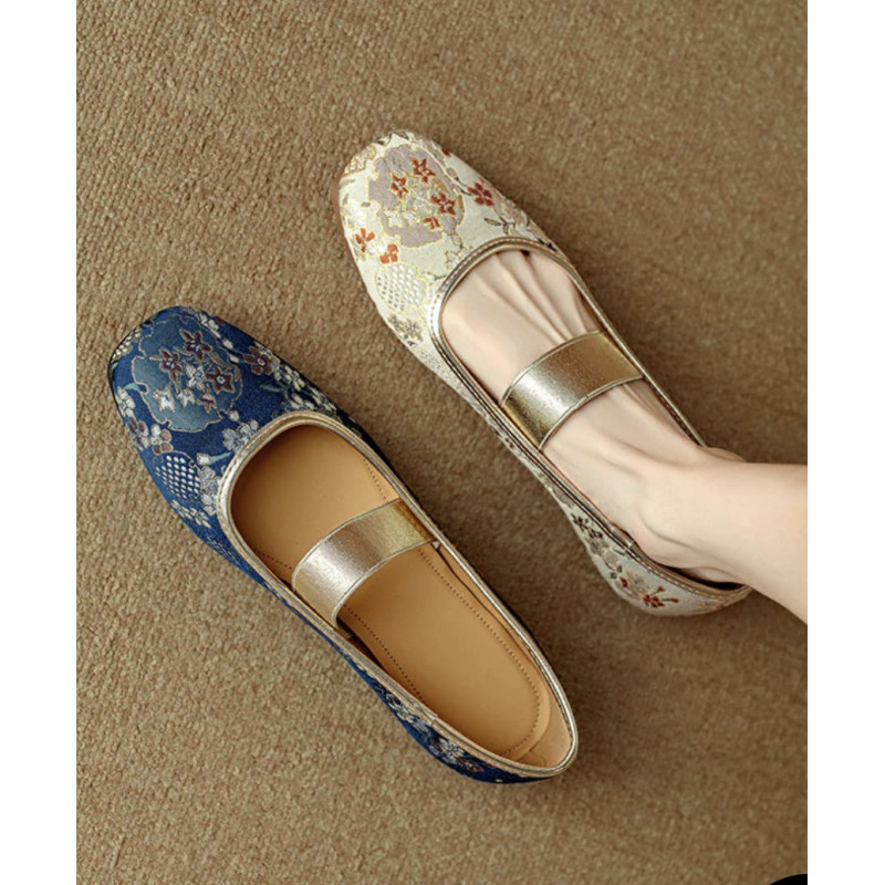 Vintage Floral Jacquard Flats